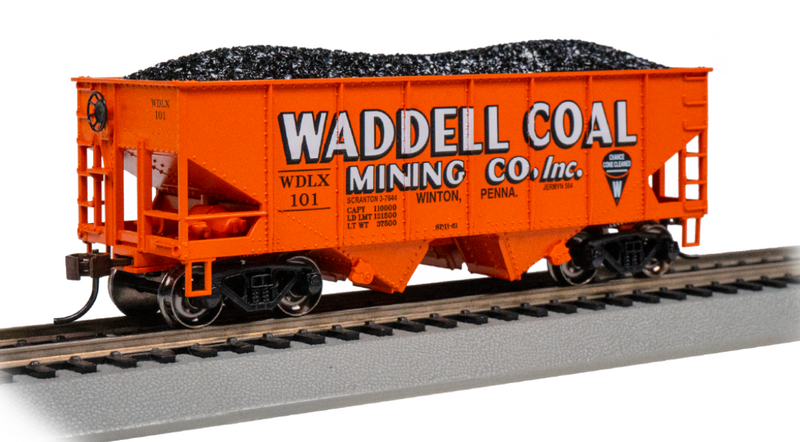 Bachmann 19515 HO Scale USRA 55 Ton Hopper Car with Coal Load Waddell Coal 101