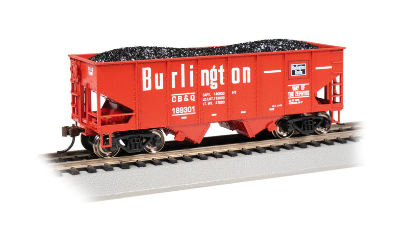 Bachmann 19518 HO Scale USRA 55 Ton Hopper Car with Coal Load Burlington CB&Q 189301