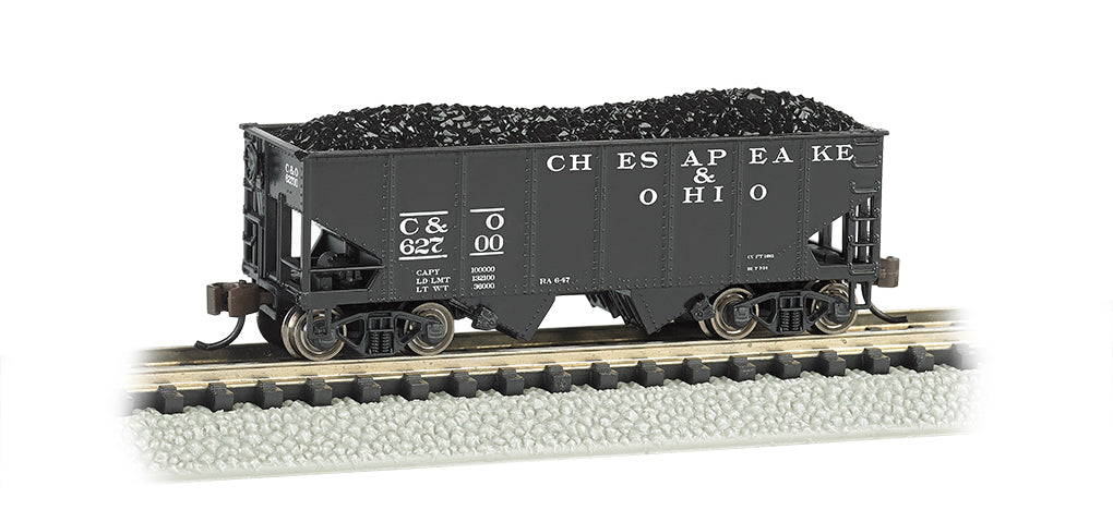 Bachmann 19555 N Scale 55 Ton 2 Bay Hopper Chesapeake & Ohio C&O