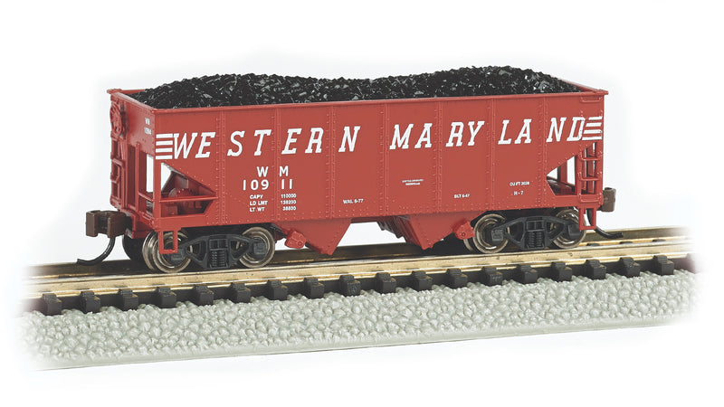 Bachmann 19564 N Scale 55 Ton 2 Bay Hopper Western Maryland "Speed" WM 10911
