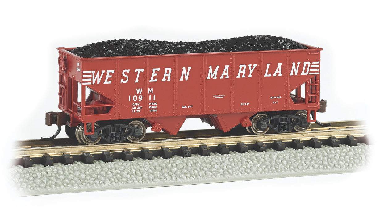 Bachmann 19564 N Scale 55 Ton 2 Bay Hopper Western Maryland "Speed" WM 10911