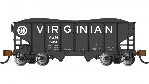 Bachmann 19568 N Scale 55 Ton 2 Bay Hopper Virginian VGN 26056