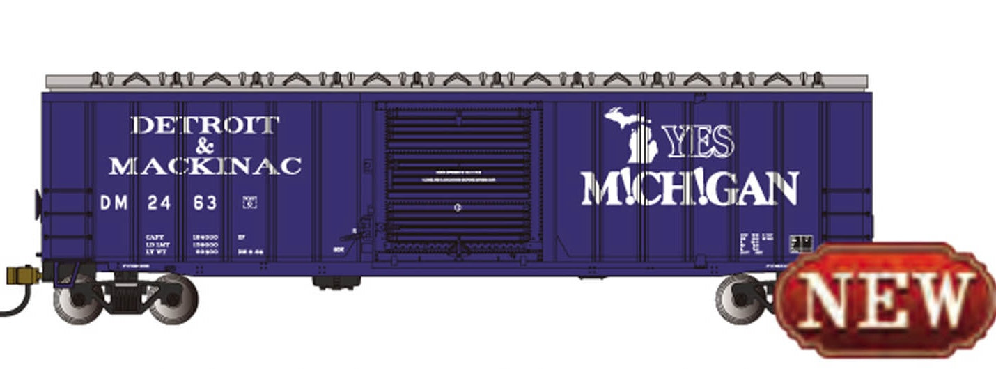 Bachmann 19671 N Scale ACF Outside Braced 50'6" Boxcar Detroit & Mackinac "Yes Michigan" D&M 2463