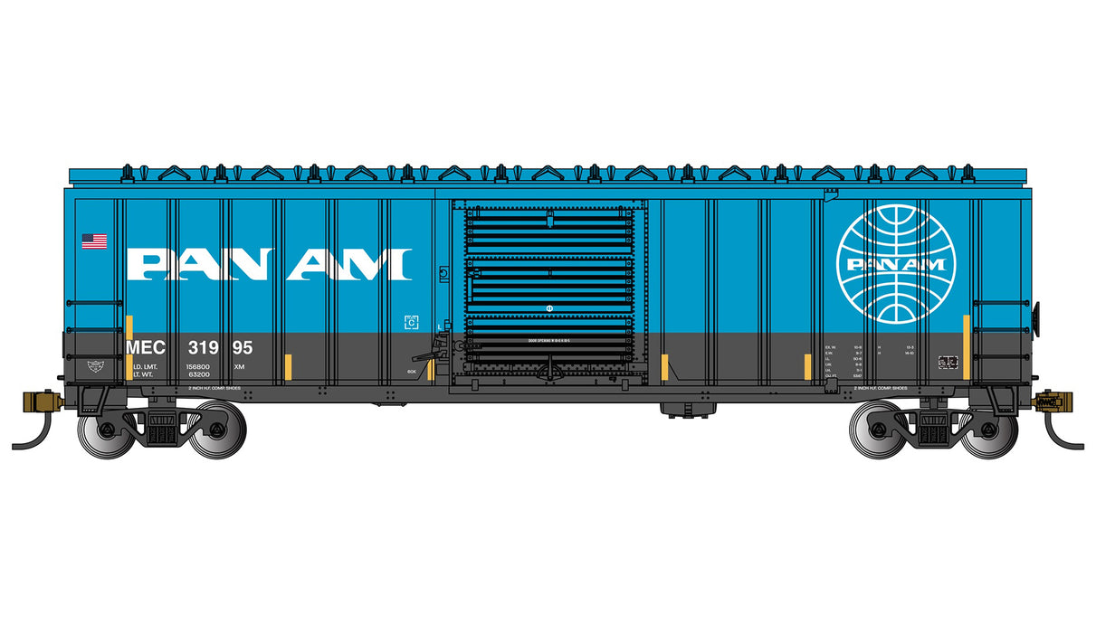 Bachmann 19672 N Scale ACF Outside Braced 50'6" Boxcar Pan Am Railways MEC 31995