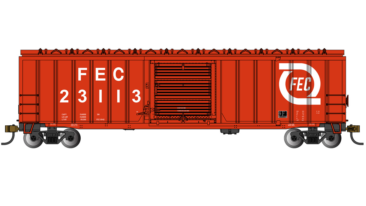 Bachmann 19673 N Scale ACF Outside Braced 50'6" Boxcar Florida East Coast FEC 23113