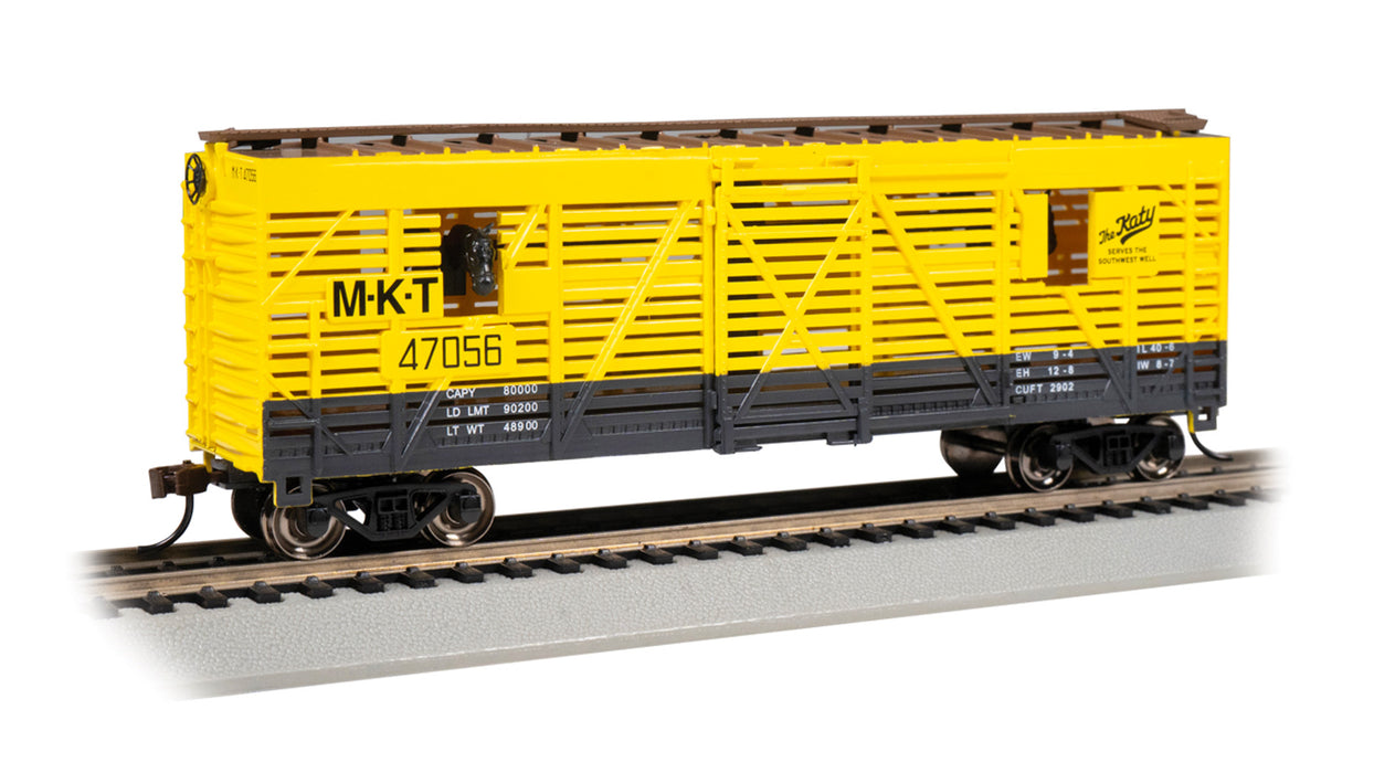 Bachmann 19713 HO Scale 40' Animated Stock Car with Horses MKT 47056