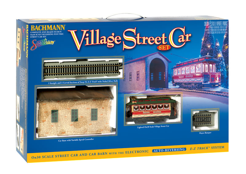 Bachmann 25017 On30 Scale Vintage Streetcar Christmas Set