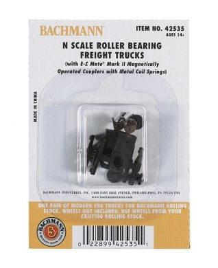 Bachmann 42535 N Scale Roller Bearing Freight Trucks with Wheels 1 Pair