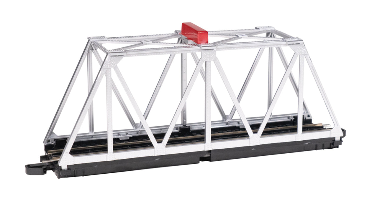 Bachmann 44478 HO Scale E-Z Track Built Up Truss Bridge with Blinking Light - Silver