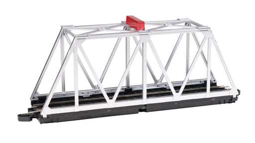 Bachmann 44478 HO Scale E-Z Track Built Up Truss Bridge with Blinking Light - Silver