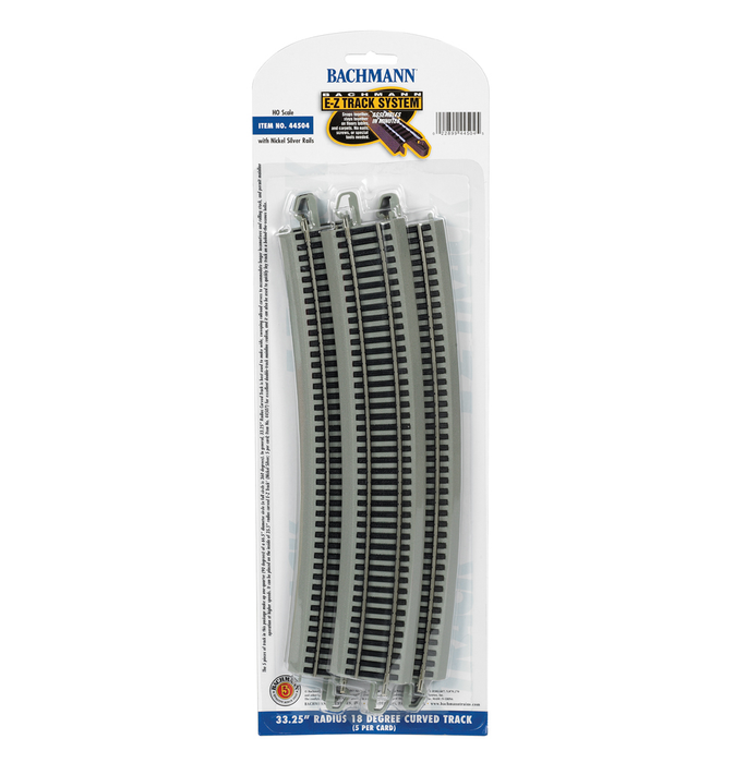 Bachmann 44504 HO Scale E-Z Track 33-1/4" Radius Curve 18 Degree (5)