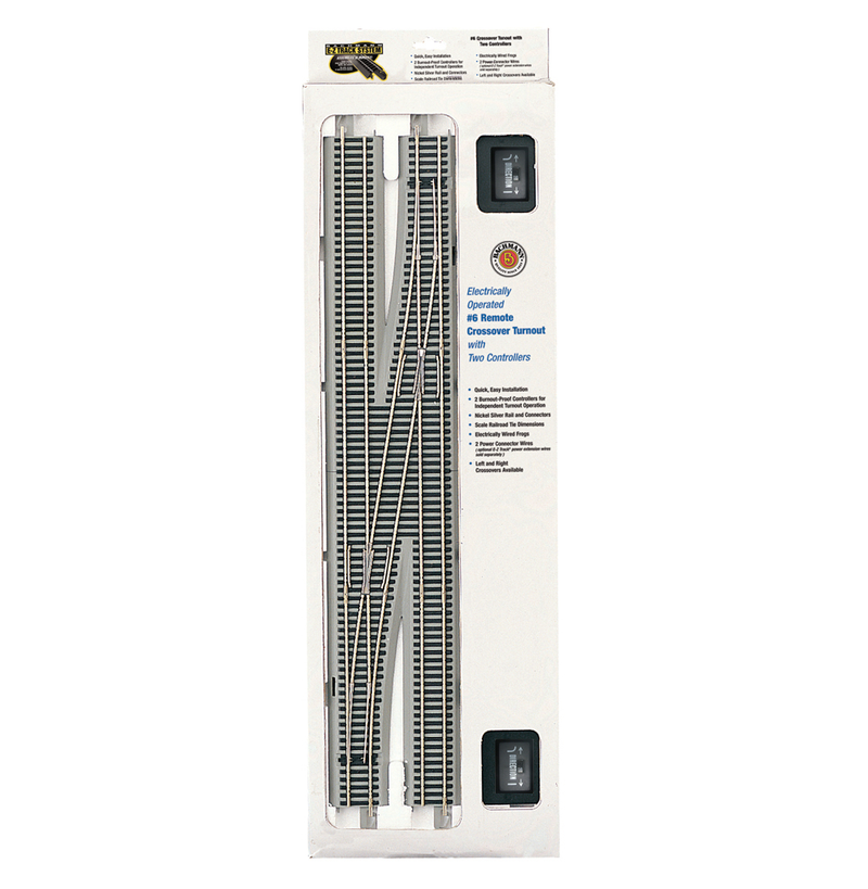 Bachmann 44576 HO Scale E-Z Track #6 Remote Right Hand Crossover