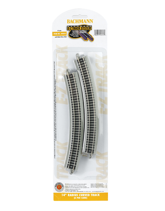 Bachmann 44853 N Scale E-Z Track 14" Radius Curve (6)