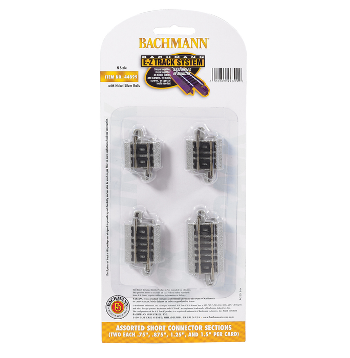 Bachmann 44899 N Scale E-Z Track Track Connector Assortment (8)