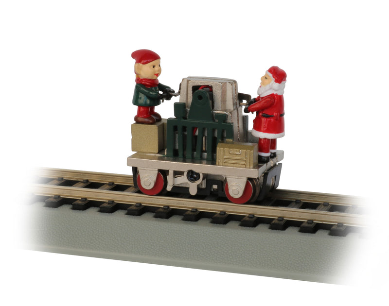 Bachmann 46224 HO Scale Operating Gandy Dancer - Christmas Santa & Elf