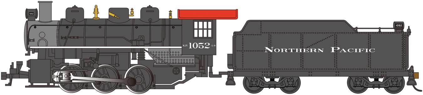 Bachmann 50411 HO Scale 0-6-0 Steam Locomotive with Smoke Northern Pacific NP 1052