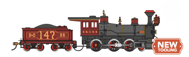 Bachmann 51421 HO Scale 19th Century 4-6-0 Steam Locomotive "Thatcher Perkins" Baltimore & Ohio &O 147 with DCC and WOWSound