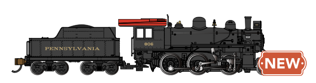 Bachmann 57852 N Scale ALCo 2-6-0 Steam Locomotive Pennsylvania PRR 806 (DCC Ready - Next18)