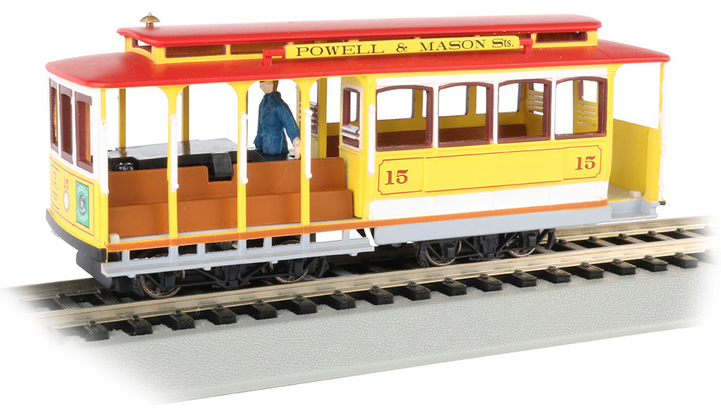 Bachmann 60538 HO Scale Cable Car - Yellow and Red