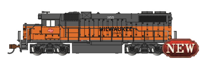 Bachmann 61753 N Scale EMD GP38 Diesel Milwaukee Road MILW 355