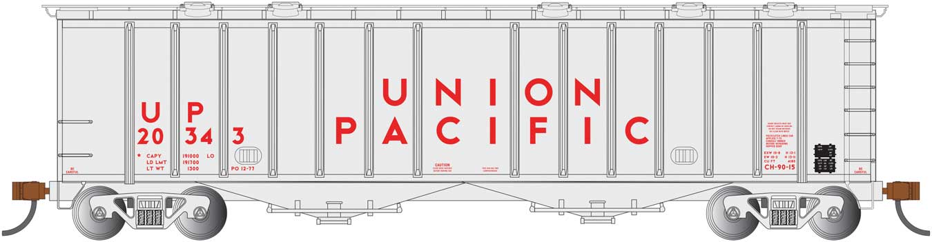 Bachmann 70619 HO Scale GATX 4180 Airslide Hopper Union Pacific UP 20343