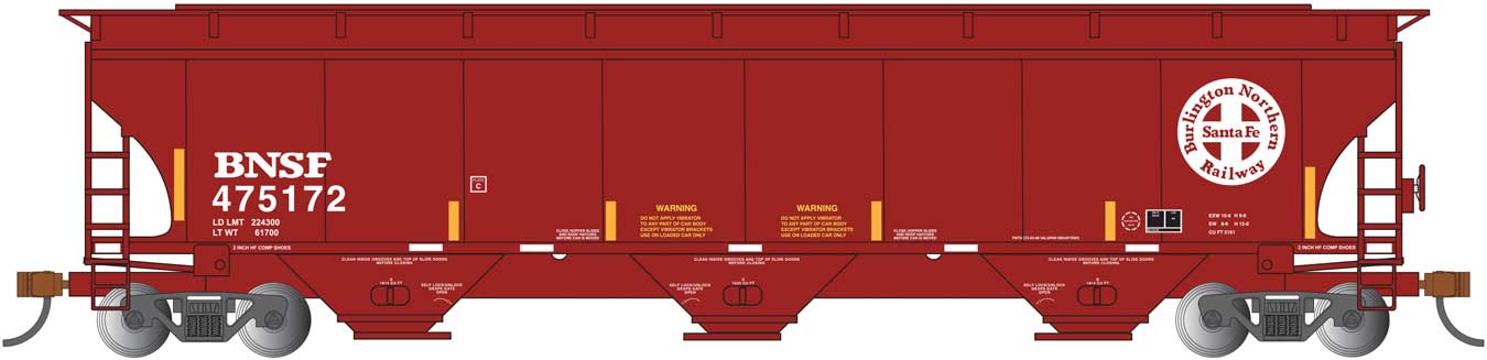 Bachmann 70636 HO Scale Trinity 5161 Covered Hopper BNSF "Cross" 475172