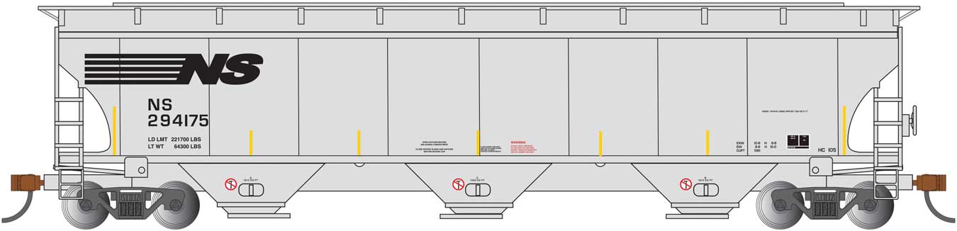 Bachmann 70638 HO Scale Trinity 5161 Covered Hopper Norfolk Southern NS 294175