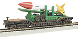 Bachmann 71391 N Scale 52' Center Depressed Flatcar with Missile Launcher - Black