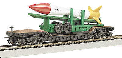 Bachmann 71391 N Scale 52' Center Depressed Flatcar with Missile Launcher - Black