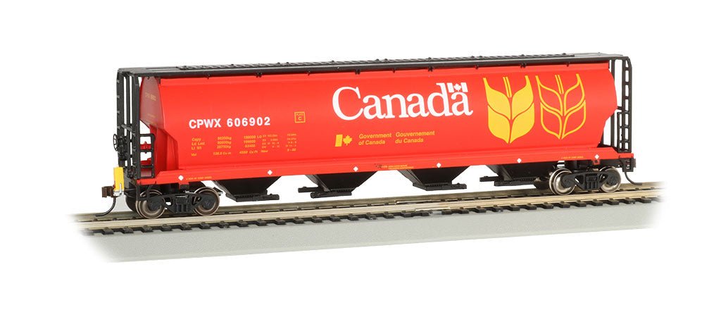 Bachmann 73801 HO Scale 4 Bay Covered Hopper with EOT Canada Grain CPWX