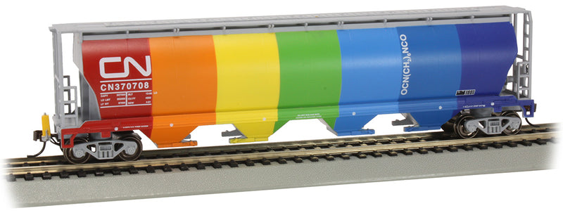 Bachmann 73805 HO Scale 4 Bay Covered Hopper with EOT Canadian National "Demonstrator" CN