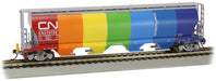 Bachmann 73805 HO Scale 4 Bay Covered Hopper with EOT Canadian National "Demonstrator" CN