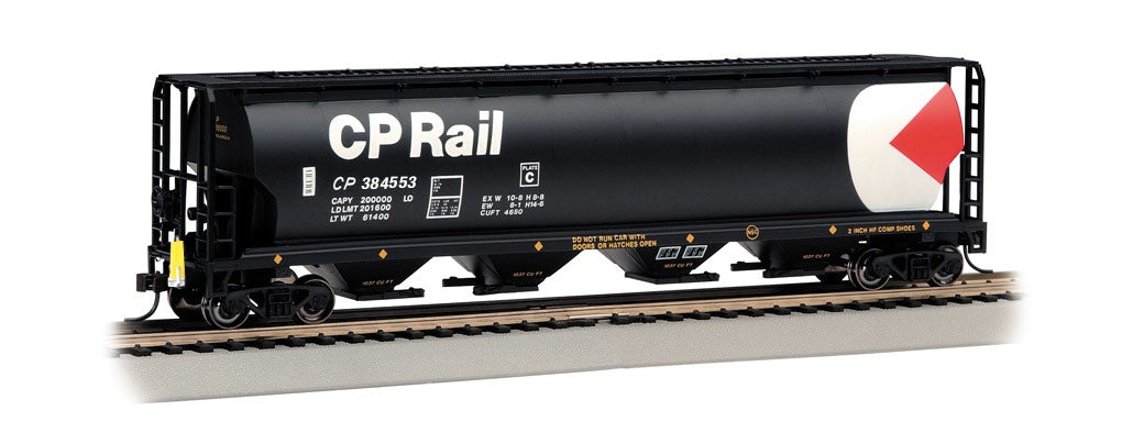 Bachmann 73808 HO Scale 4 Bay Covered Hopper with EOT Canadian Pacific CP Rail 384553