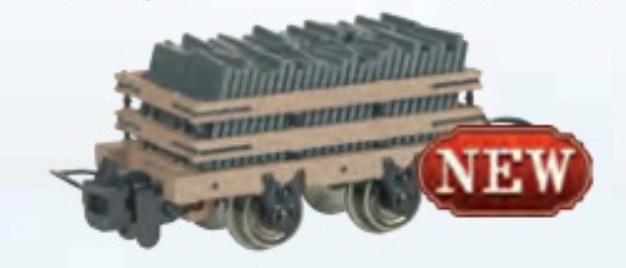 Bachmann 77315 HO Scale Thomas & Friends Narrow Gauge Slate Wagon with Load - Tan (Runs on N Scale Track)