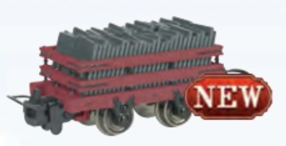 Bachmann 77317 HO Scale Thomas & Friends Narrow Gauge Slate Wagon with Load - Red (Runs on N Scale Track)