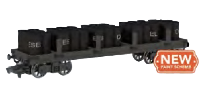Bachmann 77416 HO Scale Thomas & Friends Flat Wagon with Diesel Fuel Load