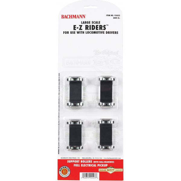 Bachmann 92423 G Gauge E-Z Riders with Ball-Bearing Rollers (4 Pack)