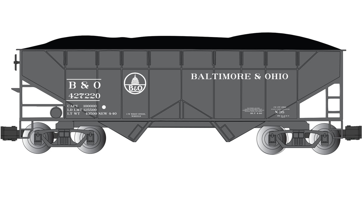 Bachmann 94001 G Scale (1:29) 2 Bay Offset Open Hopper Baltimore & Ohio B&O 427220 (with Removable Coal Load)