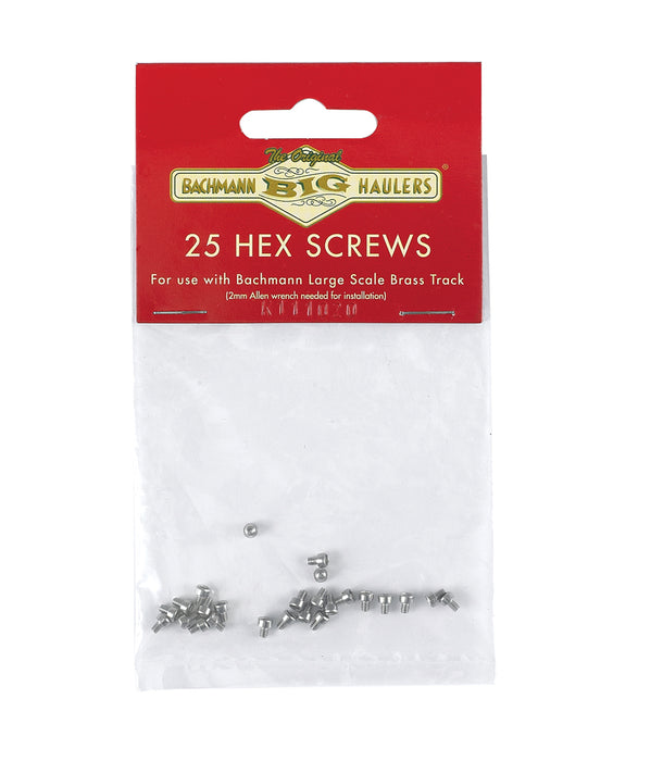 Bachmann 94656 G Gauge Stainless Steel Hex Screws (25 Pack)