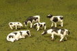 Bachmann SceneScapes 33103 HO Scale Black & White Cows Figures (6 Pack)