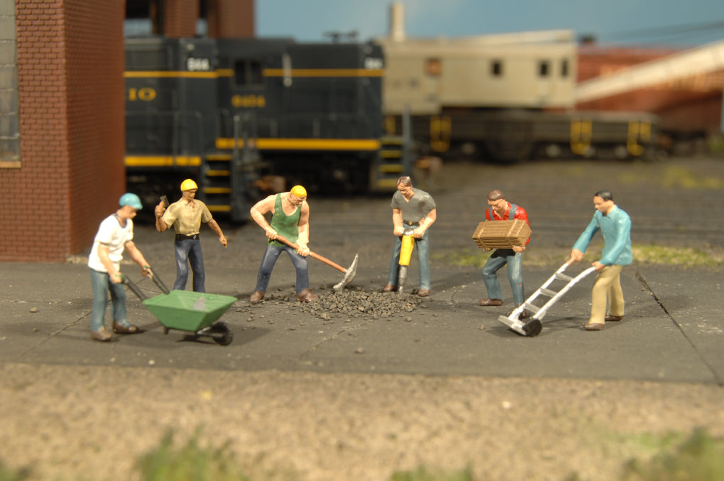 Bachmann SceneScapes 33105 HO Scale Construction Workers Figures (6 Pack)