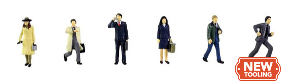 Bachmann SceneScapes 33127 HO Scale Commuters Figures (6 Pack)