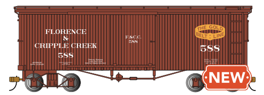 Bachmann Spectrum 27005 On30 Scale Wood Side Boxcar Florence & Cripple Creek 588