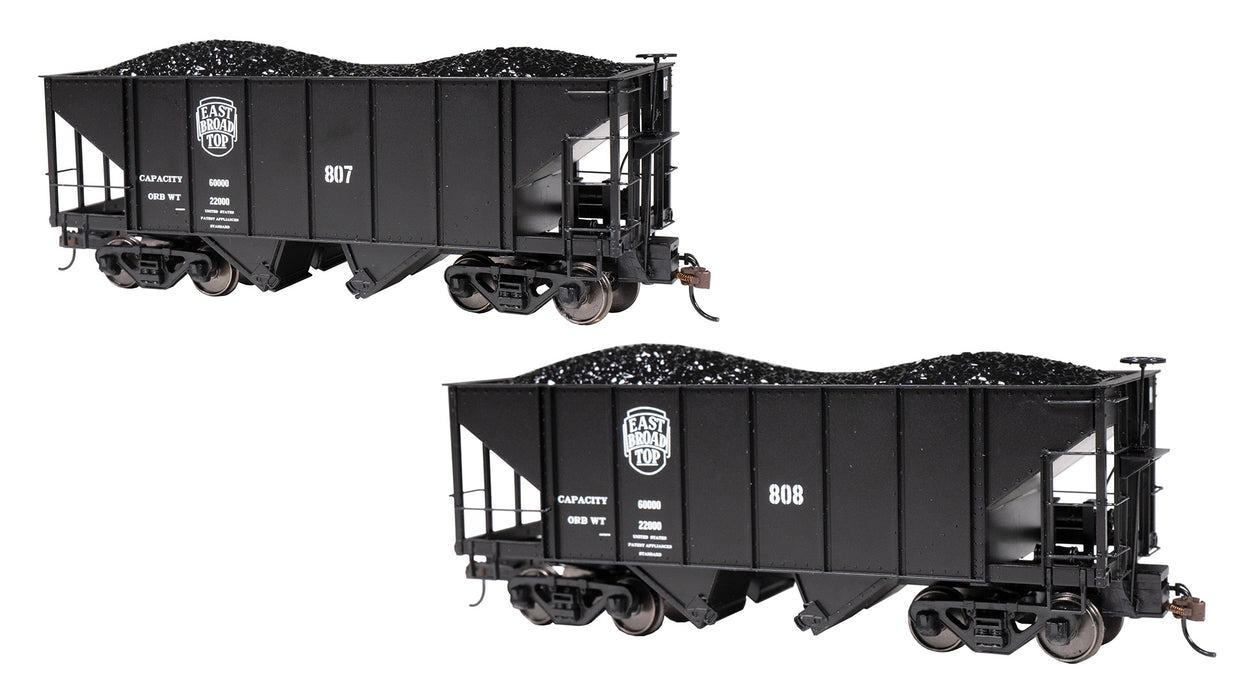 Bachmann Spectrum 27902 On30 Scale 2 Bay Steel Hopper East Broad Top EBT 807 & 808 (2 Pack)