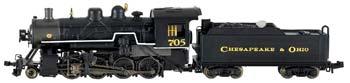 Bachmann Spectrum 84554 N Scale 2-8-0 Consolidation Steam Loco C&O 705 with DCC - USED