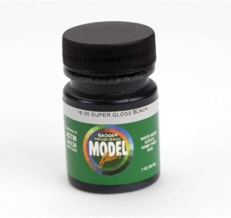 Badger 16-20 MODELFlex Acrylic Paint 1oz Super Gloss Black