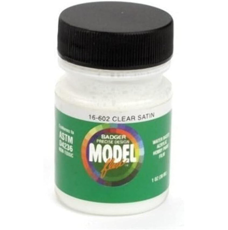 Badger 16-602 MODELFlex Acrylic Paint Clear Finish 1oz Satin