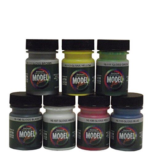 Badger 1705 MODELFlex Gloss Auto Color Acrylic Paint Set of 7