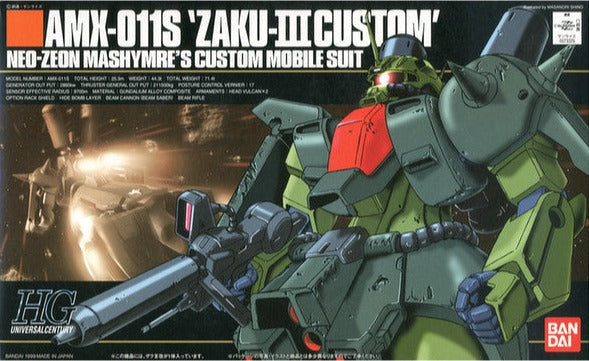 Bandai 1073329 1/144 HG UC #03 AMX-011S Zaku III Mobile Suit (ZZ Gundam)