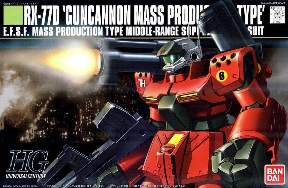 Bandai 1124121 1/144 HG UC #44 RX-77D Guncannon Mass Production Type Mobile Suit Gundam 0080